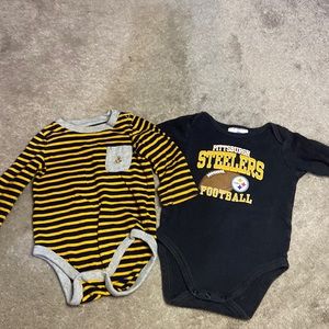 2 Long Sleeve Shirts Pittsburgh Steelers & Baby Gap Size 3-6 Months